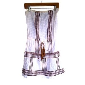 Letarte Hawaii Strapless White and Brown Western Coverup